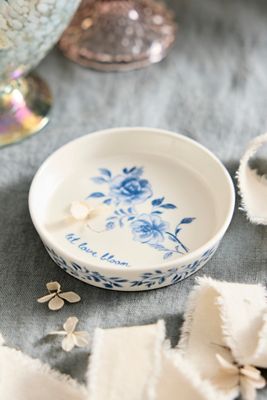 Let Love Bloom Ceramic Trinket Dish