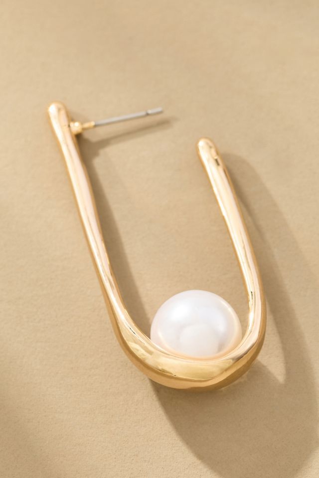 Dandy Pearl Vintage Hoop Earrings #3
