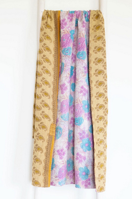 Roan Iris One-of-a-kind Kantha Quilted Throw Blanket No. 07210 product page