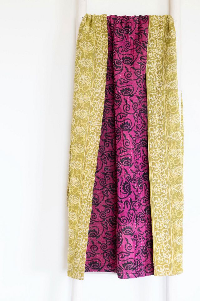 Roan Iris One-of-a-kind Kantha Quilted Throw Blanket No. 07224 #1