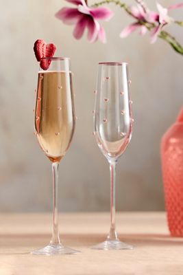 Heart Confetti Flutes, Set of 2