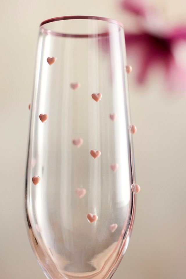 Heart Confetti Flutes, Set of 2 #1