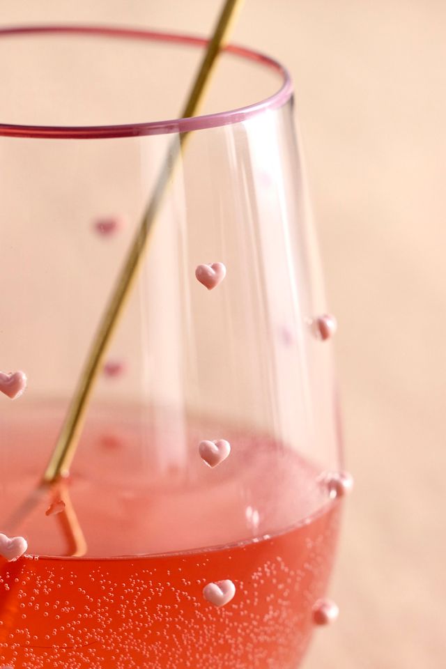 Heart Confetti Wine Glasses, Set of 2 #1