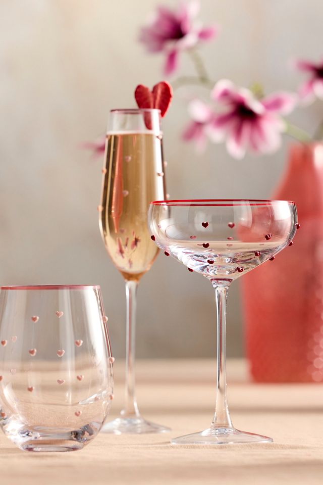 Heart Confetti Wine Glasses, Set of 2 #2