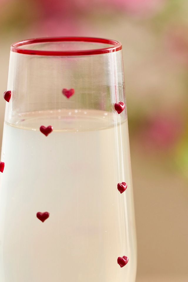 Heart Confetti Flutes, Set of 2 #2