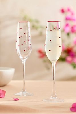 Heart Confetti Flutes, Set of 2