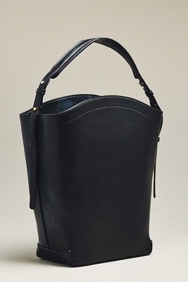 Flattered Joyce Leather Bucket Bag In Black