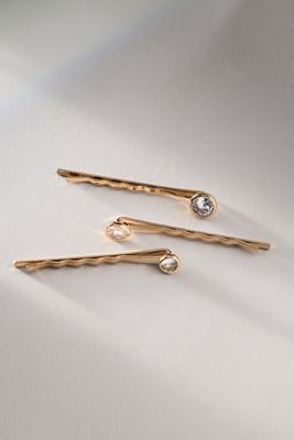 By Anthropologie Weddings Crystal Hair Pins, Set of 3