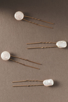 Freshwater Pearl Hair Pins, Set of 4 | Anthropologie display picture 3