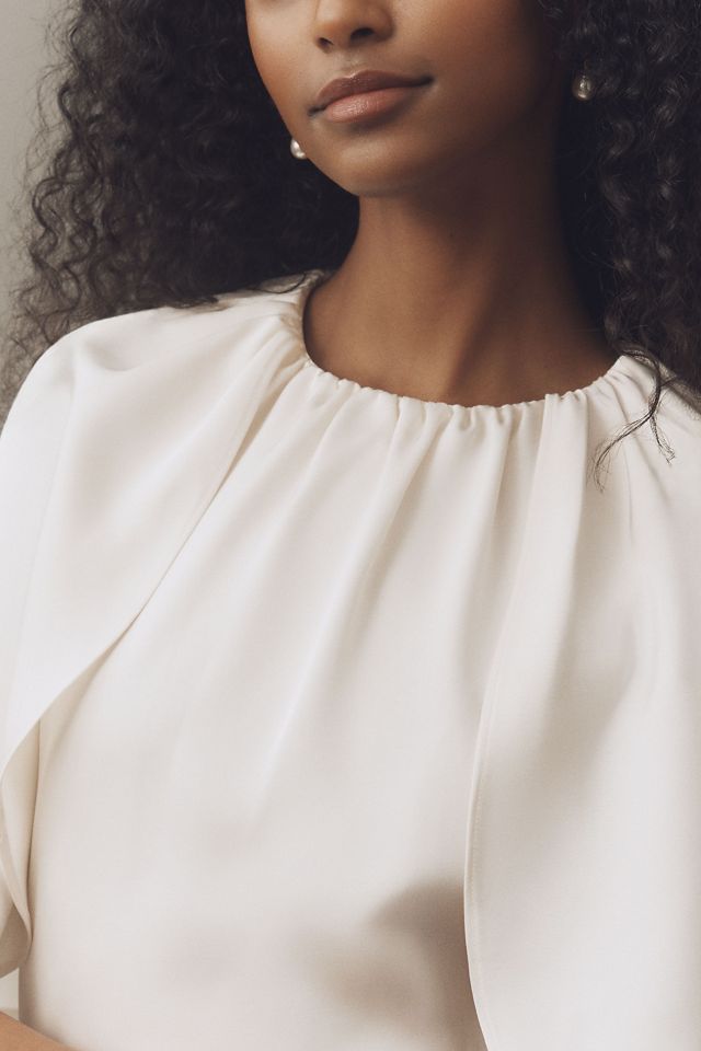 Mare Mare Long-Sleeve Cape Midi Dress #1