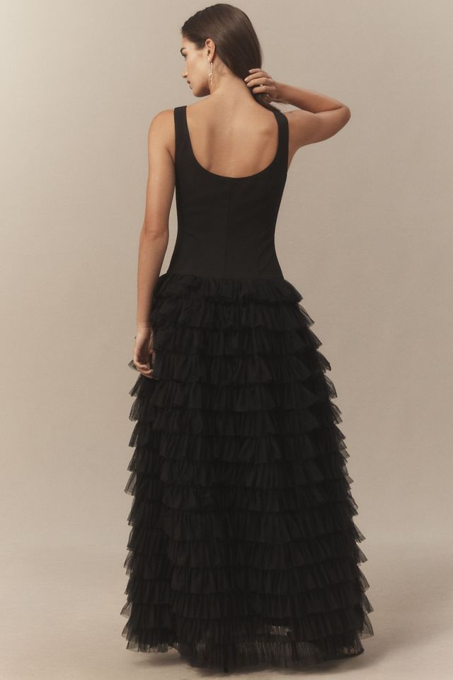 Hutch Sleeveless Tiered Ruffle Side-Slit Maxi Dress #1