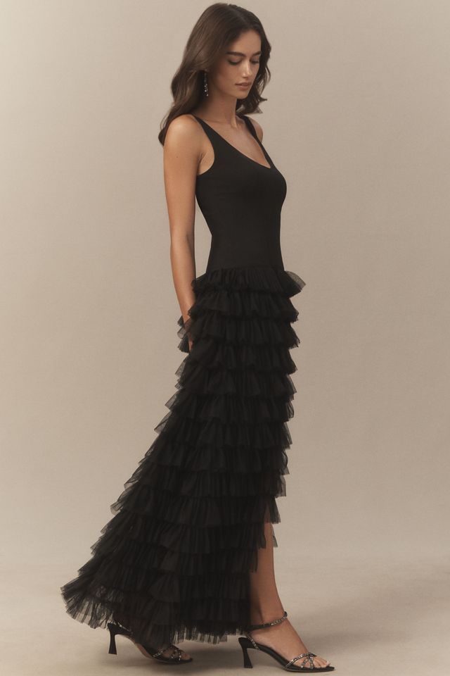 Hutch Sleeveless Tiered Ruffle Side-Slit Maxi Dress #3