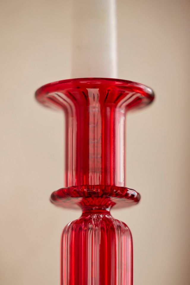 Candy Cane Glass Taper Holder #1