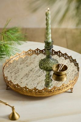 Antique Mirrored Candle Plinth