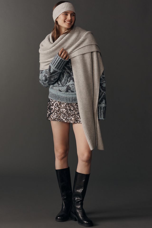 Maeve Ribbed Cashmere Wrap #1