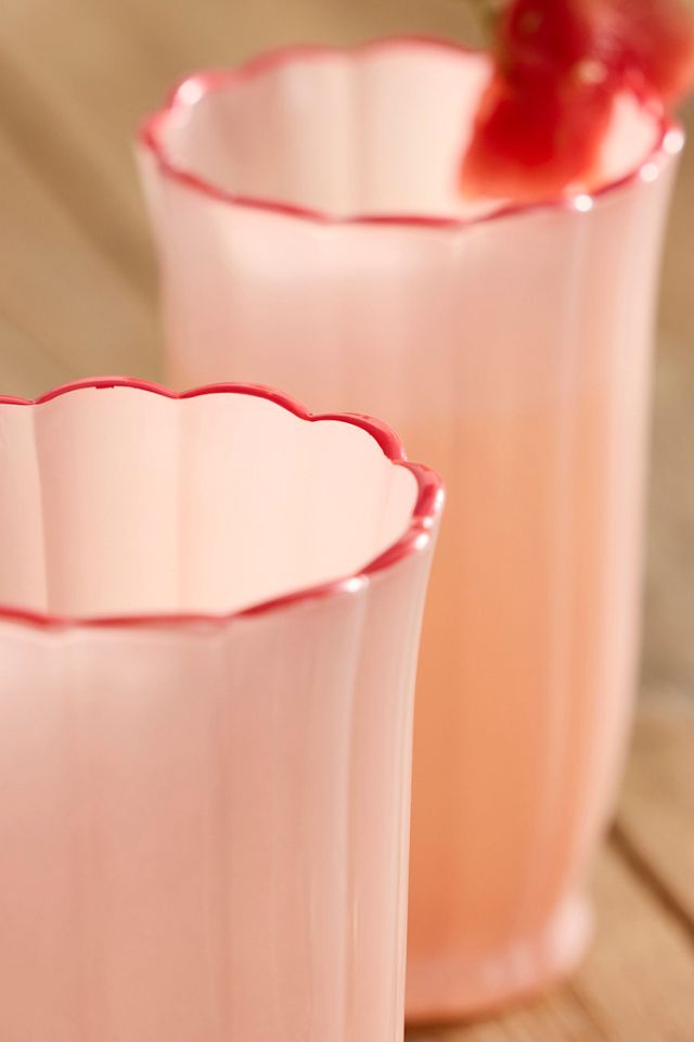 Ruffle Rim Water Glasses, Set of 2 #1