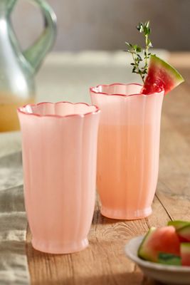 Ruffle Rim Water Glasses, Set of 2