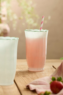 Ruffle Rim Water Glasses, Set of 2