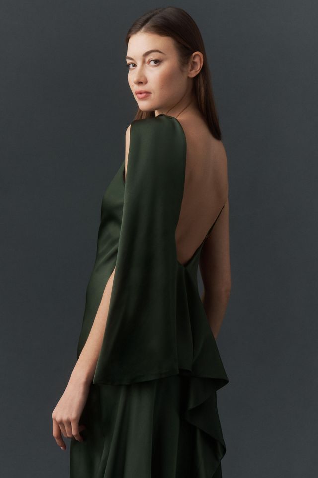 BHLDN Caped Open-Back Maxi Dress #3