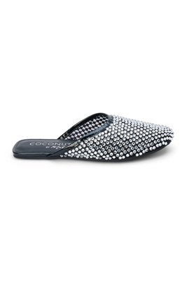 Coconuts By Matisse Karlie Rhinestone Mesh Mules In Black