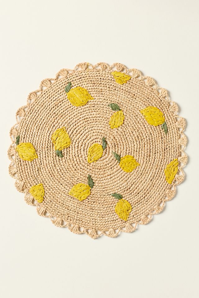 Lemons Raffia Placemat #2