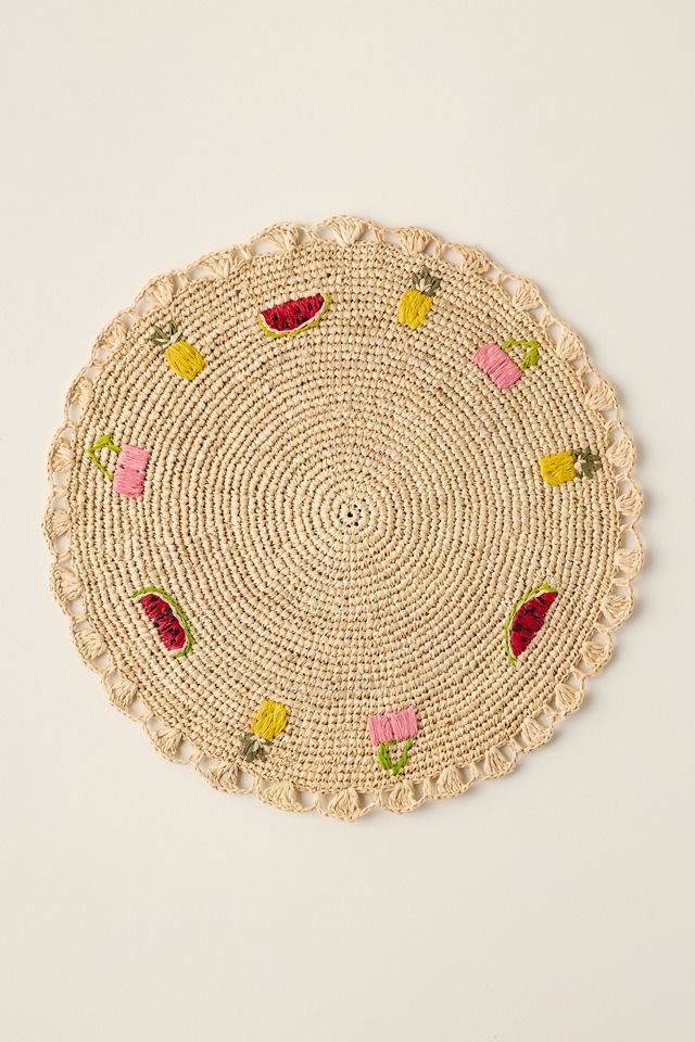 Fruit Salad Raffia Placemat #1
