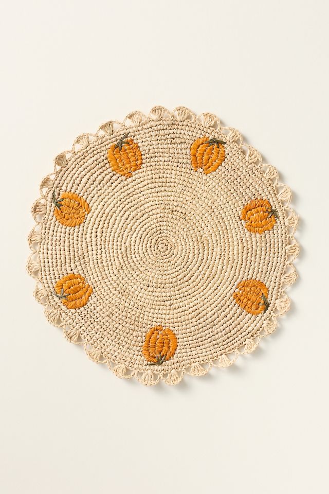 Handwoven Pumpkin Placemat #1