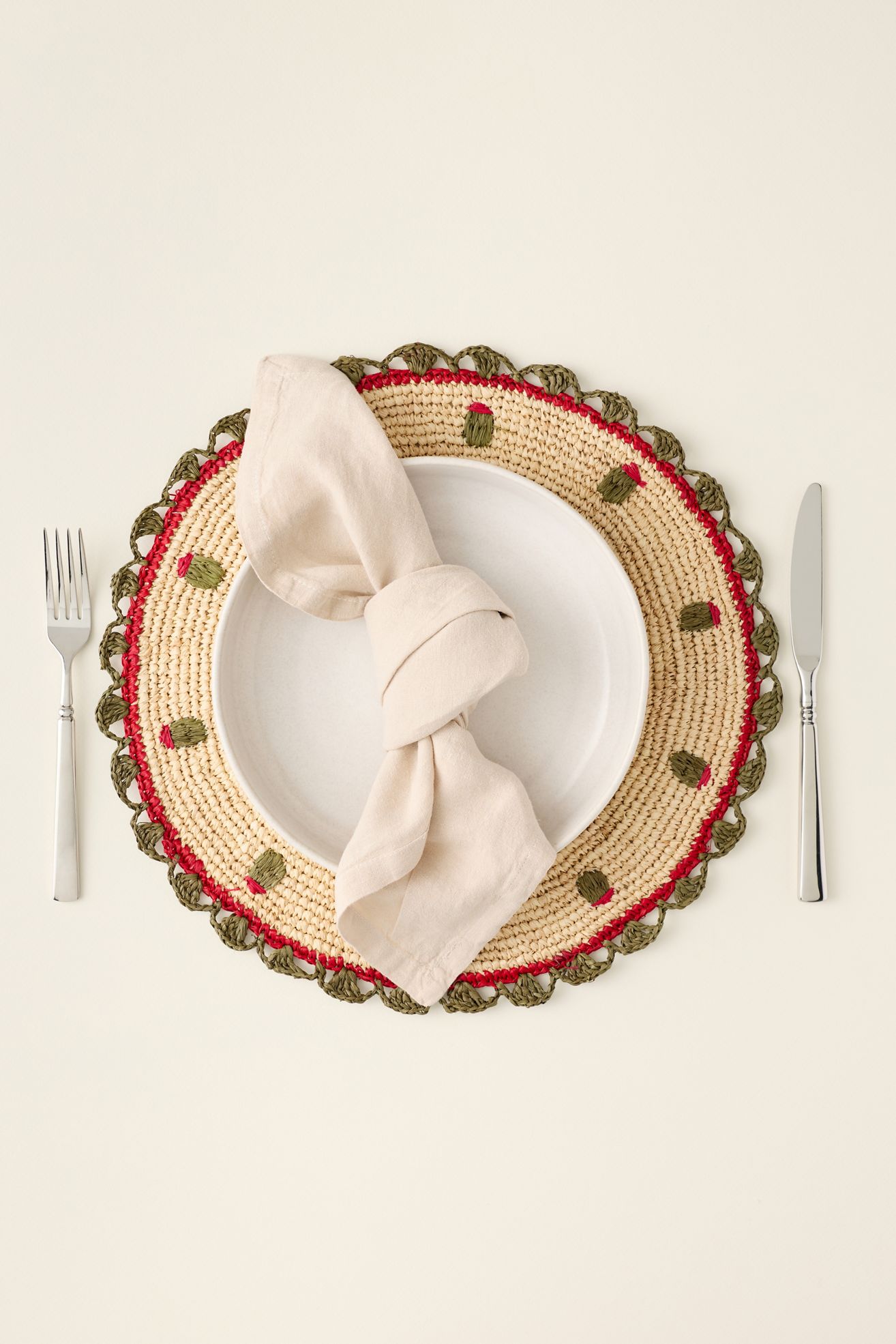 Handwoven Olive Placemat - Green, Standard, One Size