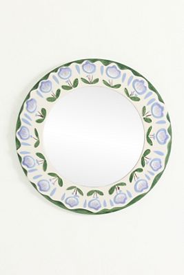 Tulip Flower Round Wall Mirror