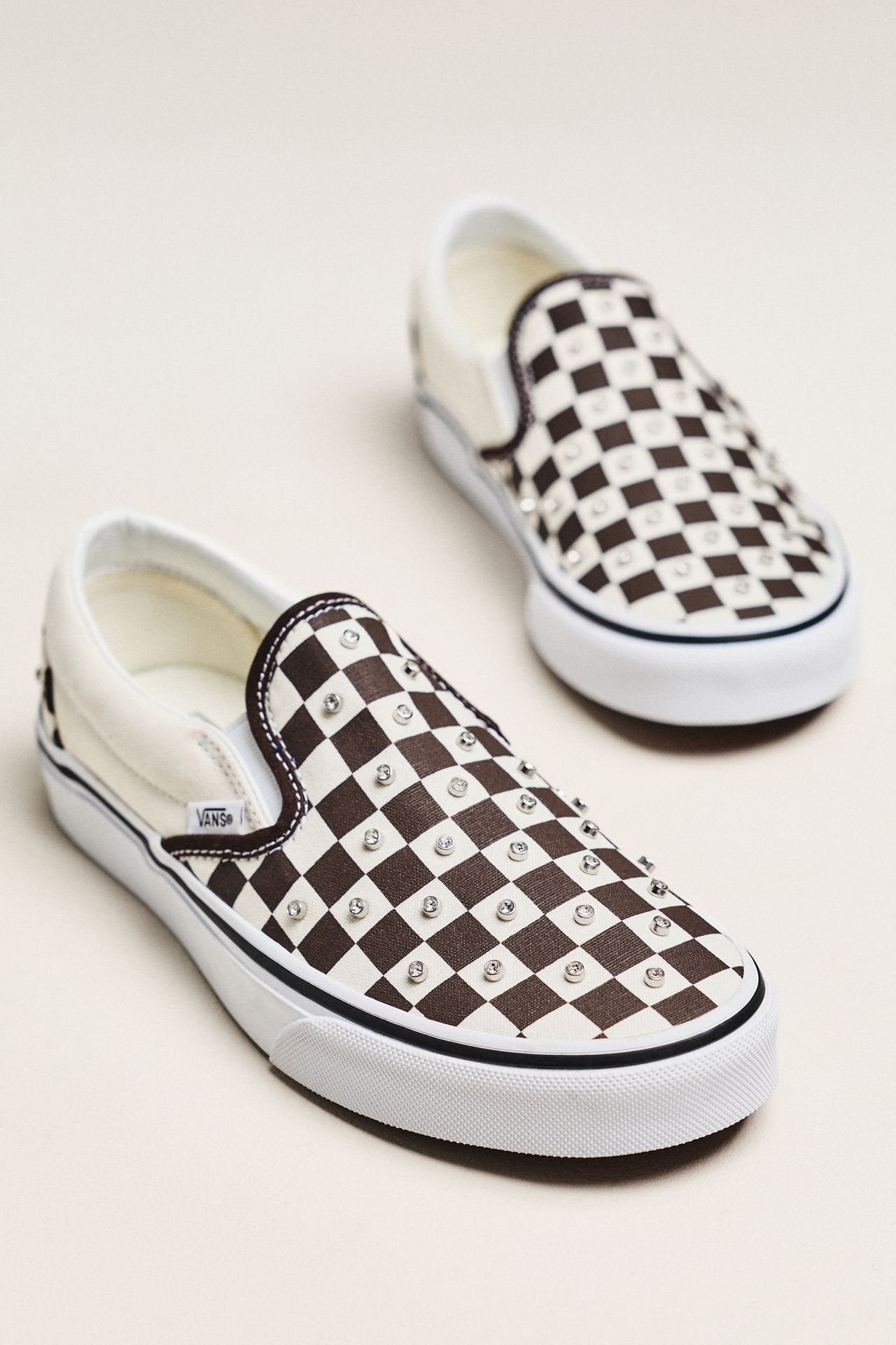 Vans Classic Slip-On Rhinestone Checkerboard Sneakers