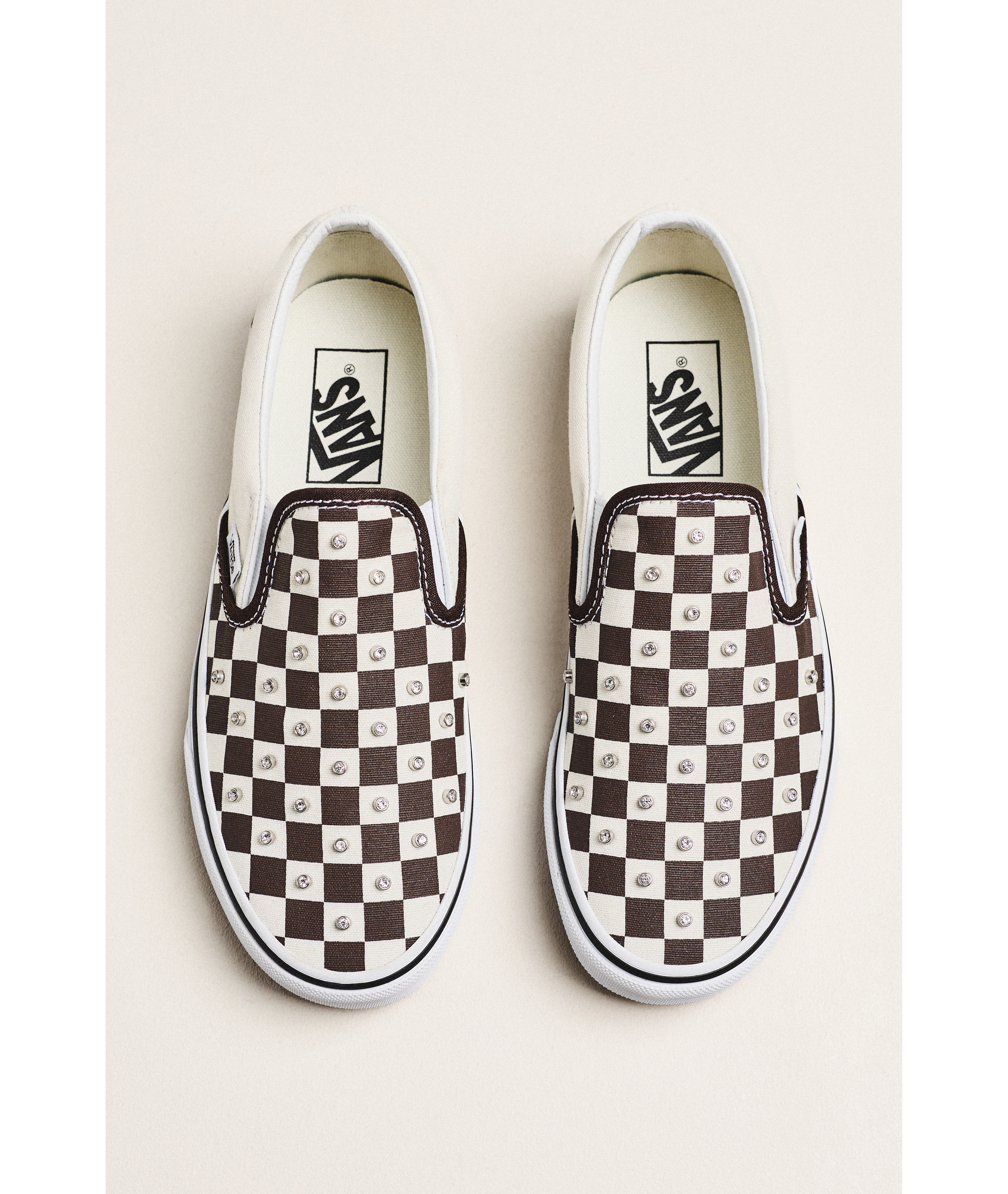 Vans Classic Slip-On Rhinestone Checkerboard Sneakers
