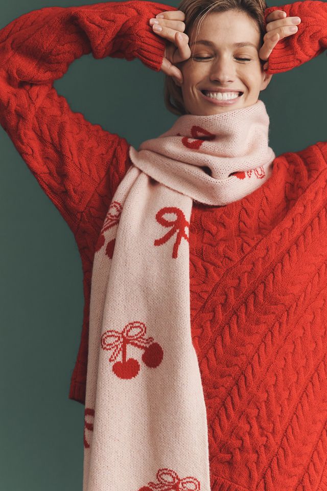 By Anthropologie Cherry Bow Scarf #1