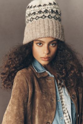 By Anthropologie Verzierte Fairisle-Mütze