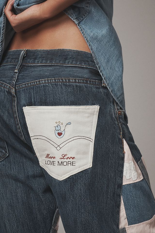 More Love, Love More X Nest Deer and Pine Tree Barrel Leg Jeans #3