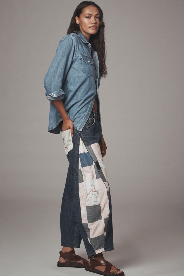 More Love, Love More X Nest Deer and Pine Tree Barrel Leg Jeans #2