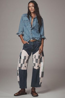 More Love, Love More X Nest Deer and Pine Tree Barrel Leg Jeans