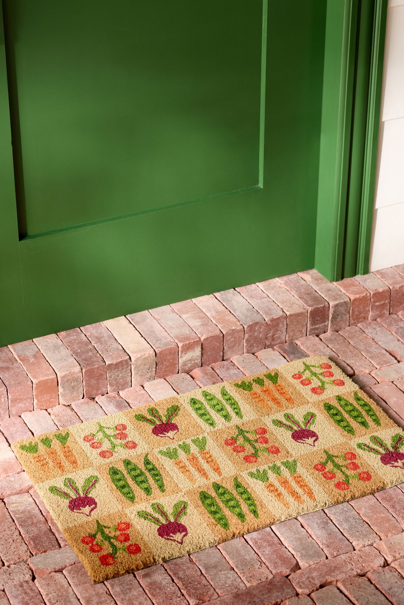 Garden Veggies Printed Coir Doormat - Green, Standard, 18" x 30"