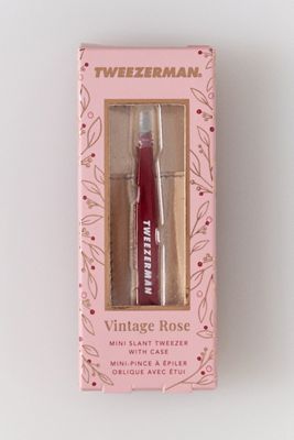 Tweezerman Vintage Rose Mini Slant Tweezer with Case