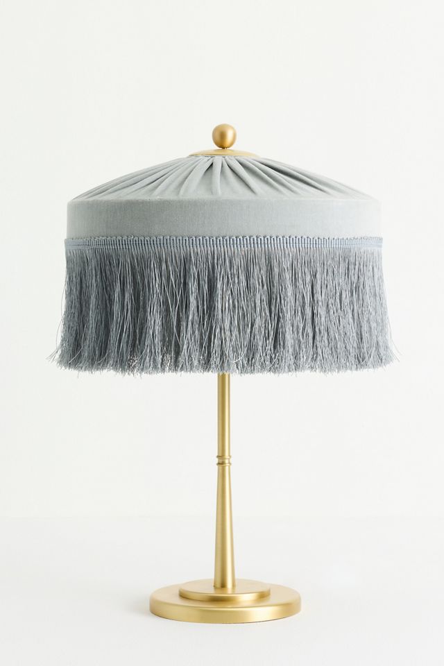 Sinclair Fringe Velvet Table Lamp | AnthroHome