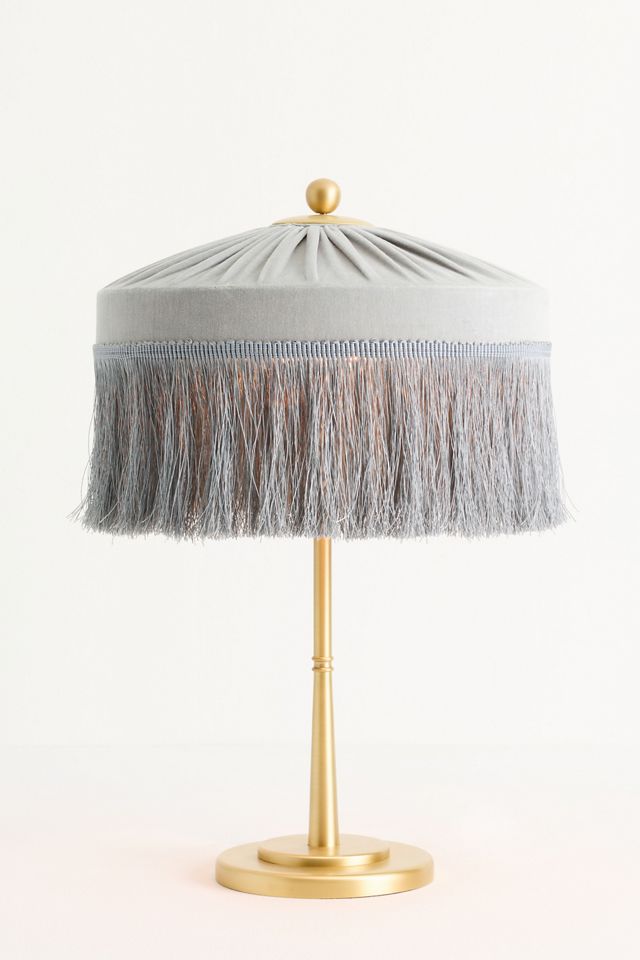 Sinclair Fringe Velvet Table Lamp #2