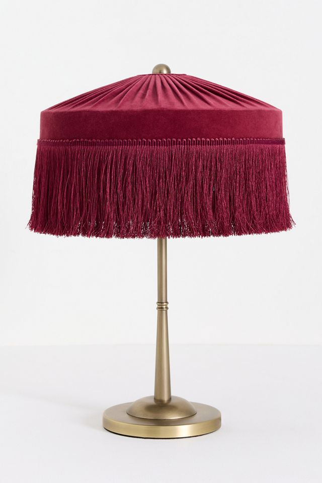 Sinclair Fringe Velvet Table Lamp #1