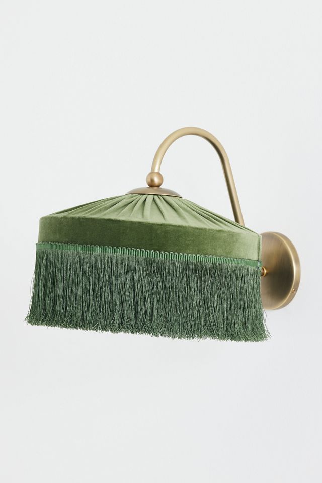 Sinclair Tassel-Fringed Velvet Sconce Wall Light #1