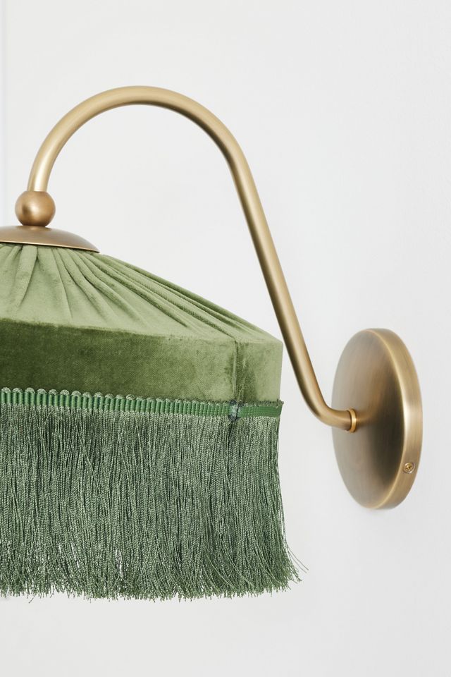 Sinclair Tassel-Fringed Velvet Sconce Wall Light #3
