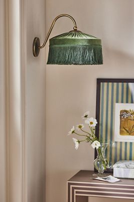 Sinclair Fringe Velvet Table Lamp | AnthroHome