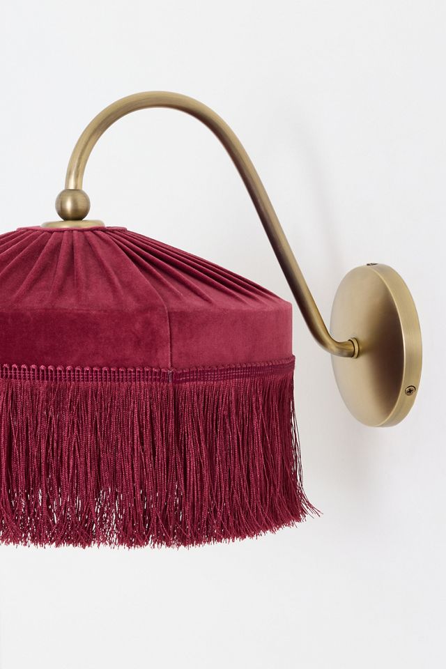 Sinclair Tassel-Fringed Velvet Sconce Wall Light #3