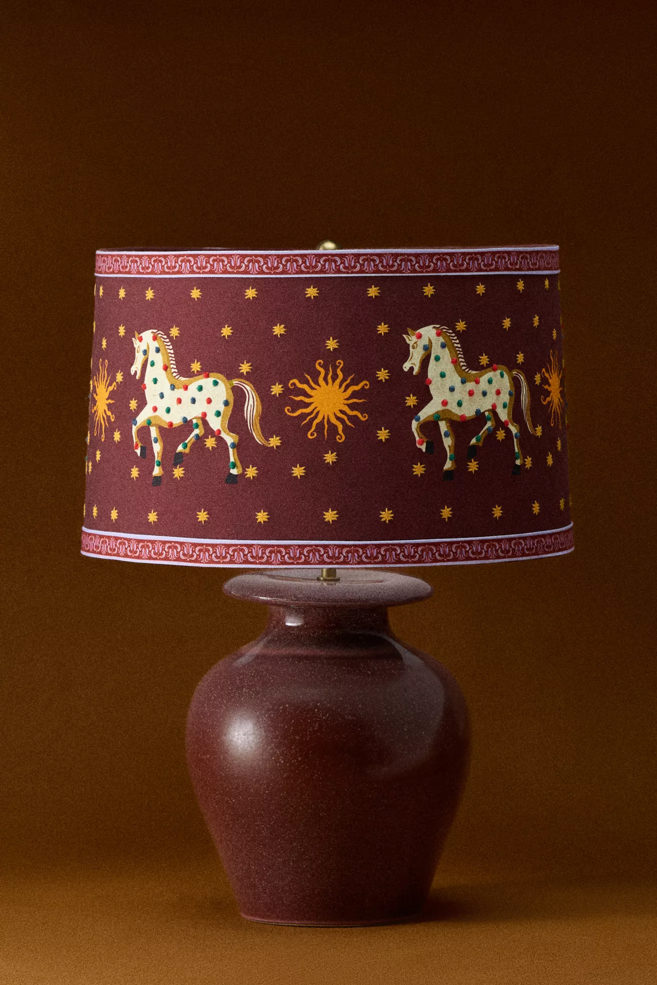 Burgundy Jug Ceramic Table Lamp Base - thumbnail 3