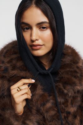 Ribbed Knit Hood