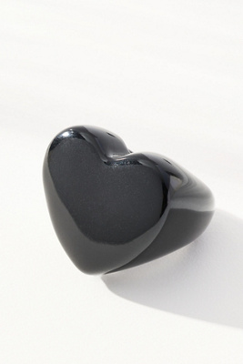 Clare V Grande Heart Ring In Black