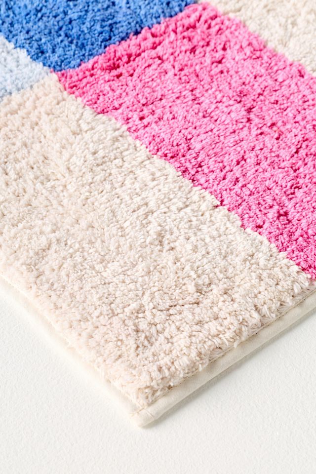 Damson Madder Cotton Woven Striped Bathmat #2