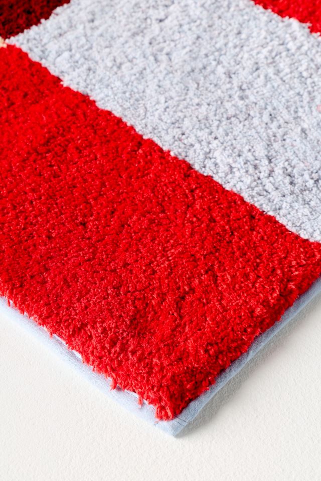Damson Madder Cotton Woven Striped Bath Mat #2